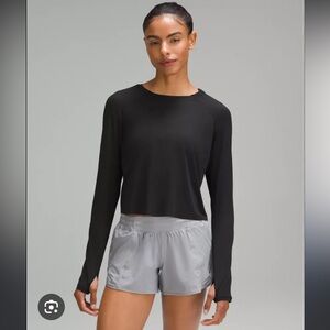 Lululemon- Super Soft Cotton/Modal- LS Crop- Black- Sz 10 (SEE MEASUREMENTS)